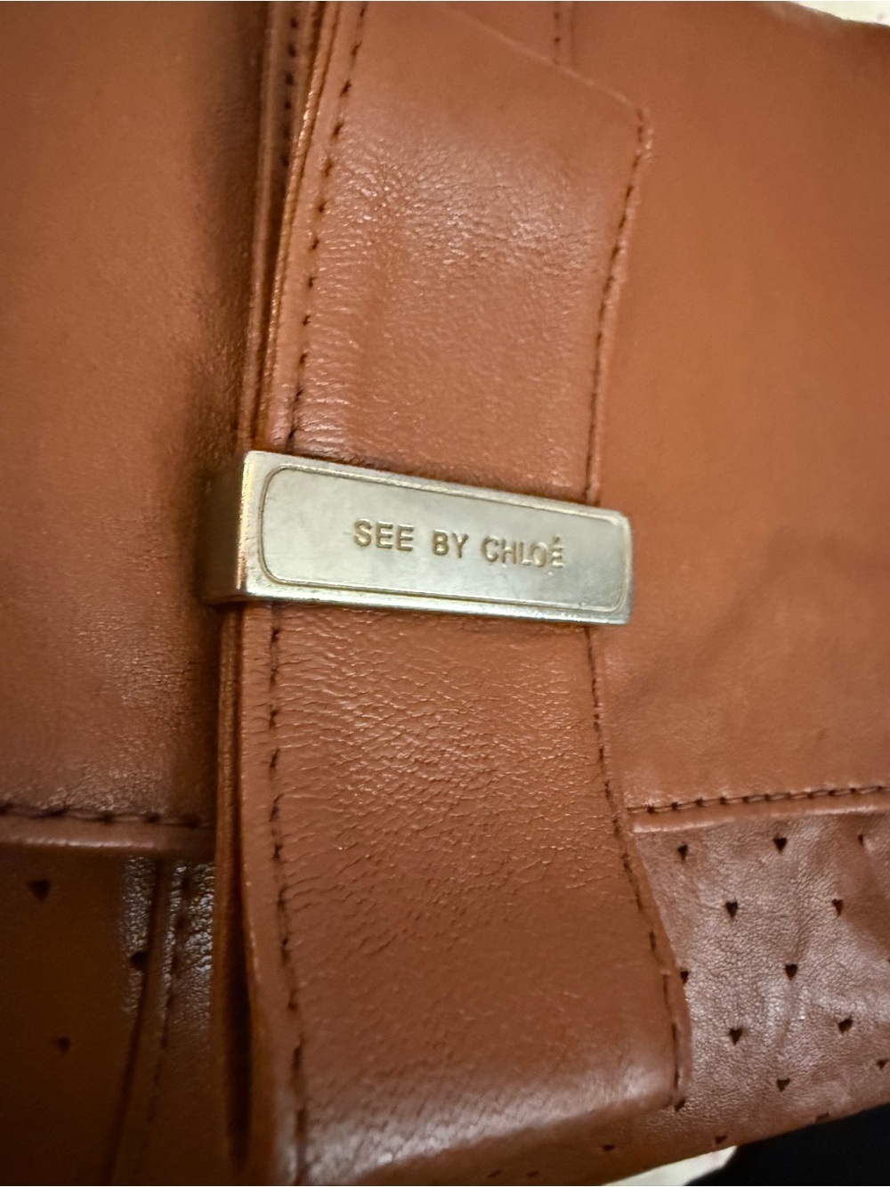 See By Chloe Cognac Brown Leather Crossbody Bag - Picture 7 of 13